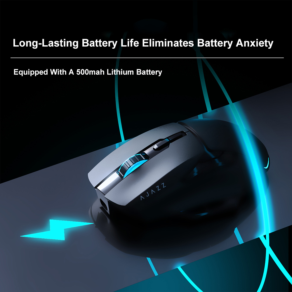 Ajazz AJ039 Wireless Gaming Mouse RGB 7 Buttons Tri-mode Wired Bluetooth Mouse PAW3212 Ergonomic Design for PC Laptop Desktop. 