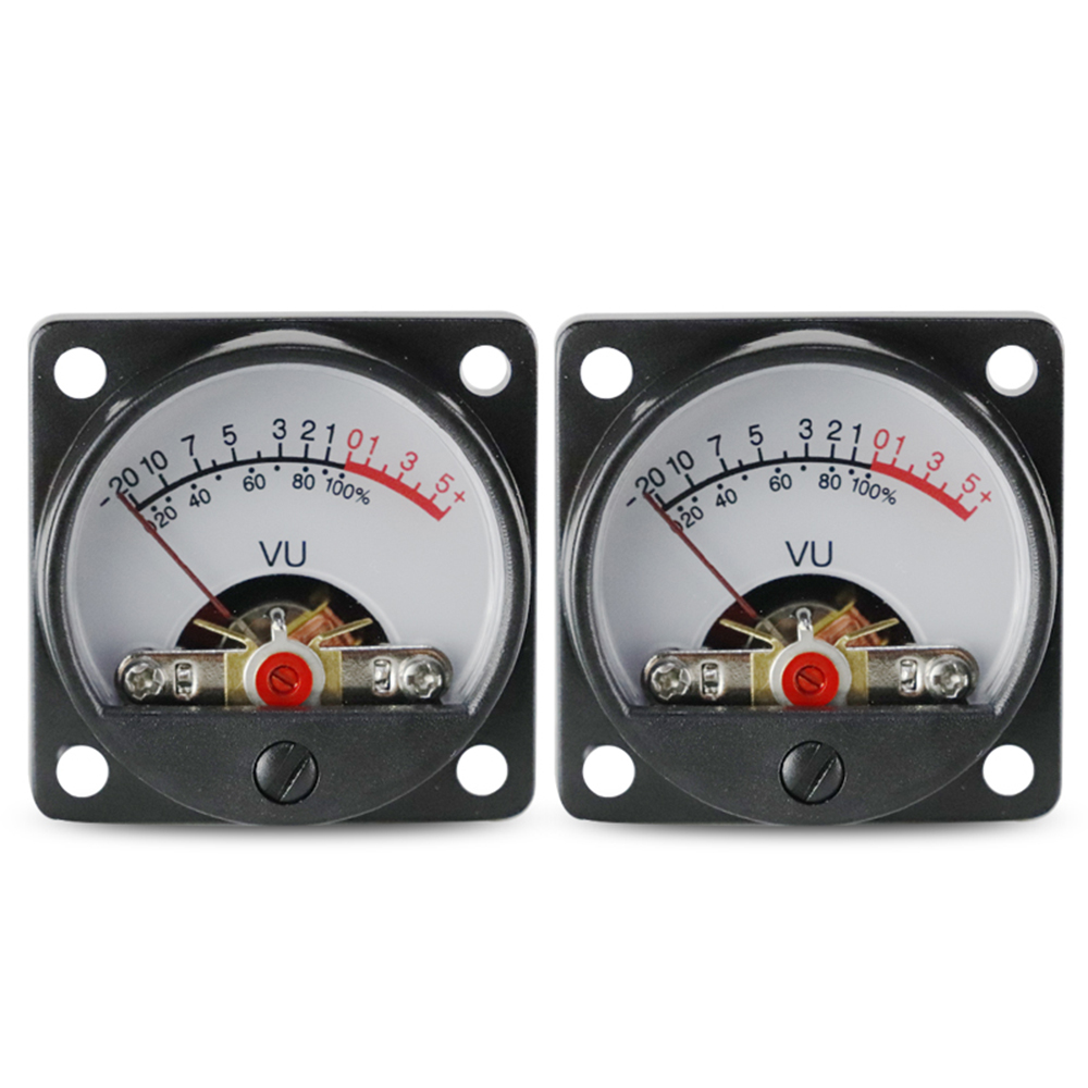 KOGEEK 2*500μA Panel VU Meters Double Volume Unit Level Meter Indicator with Back Light Plastic Shell 650Ohm Internal DC Resistance. 