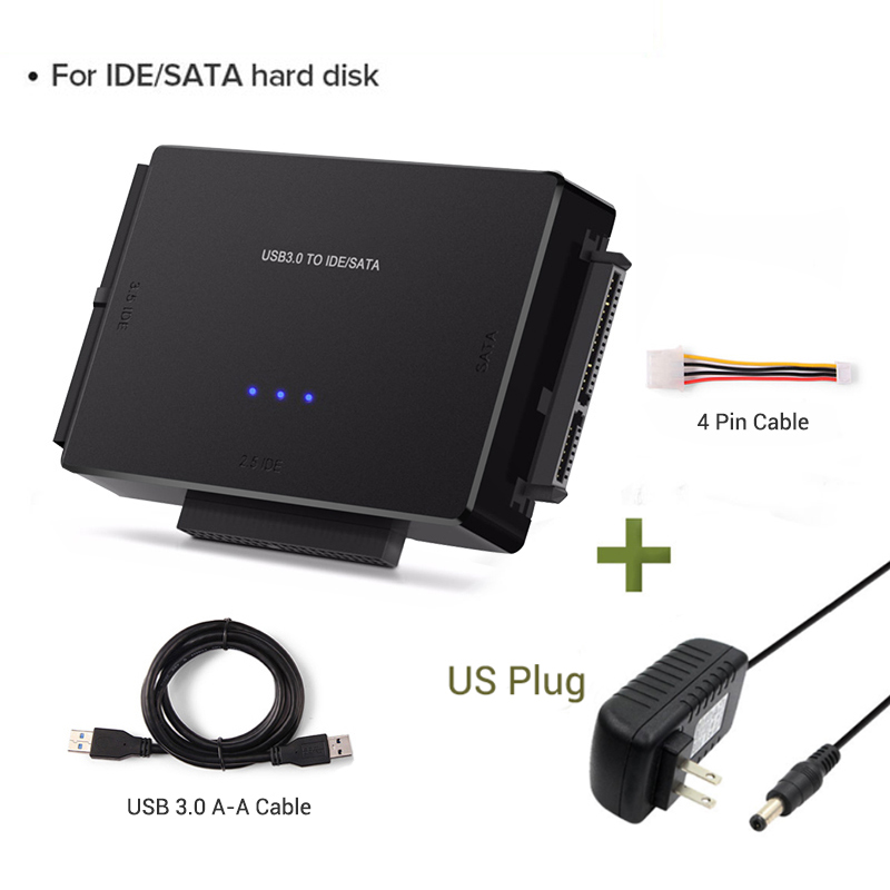 SATA to USB 3.0 IDE Adapter USB 3.0 2.0 SATA for 2.5 3.5 Hard Disk Drive HDD SSD Converter IDE SATA Adapter Cable for Laptops. 