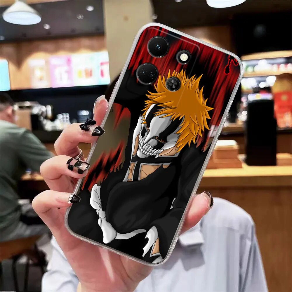 Clear Phone Case For Infinix NOTE 10 11 12 30 30i SMART 4 5 6 7 ZERO CAMON 19 20 PRO Case Funda Hot-Blooded Anime Death Bleach