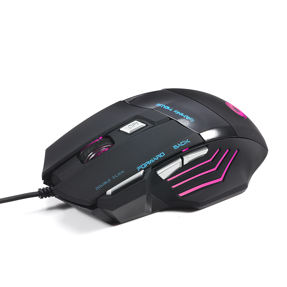 3200 DPI 7 Button 7D LED Optical USB Wired Gaming Mouse Mice for Laptop PC Professional Gamer Adjustable Black. 
