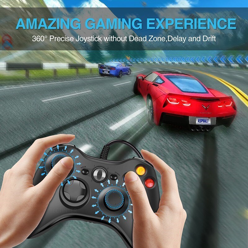 ox 360 is suitable for XbWin 7/60 console B wired game TECTINTER US controller is suitable for Xbox3 controller is suitable for 8/10 PC joystick control Mando game controller. 