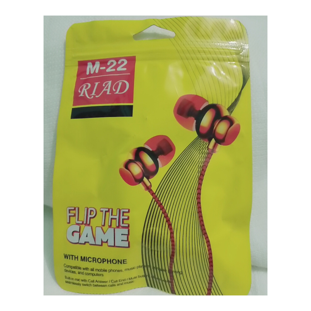 RIAD M-22 Flip The Game with Microphone Earphone. 