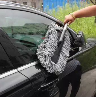 Microfiber car duster with long adjustable handle