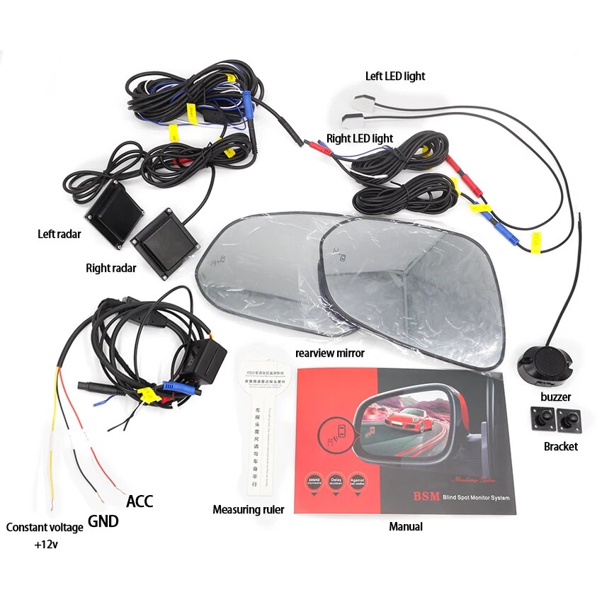 White mirror-RAV4 2018-Blind Spot Monitoring BSD BSA BSM Radar Detection System Microwave Sensor Assistant Driving Security For Toyota RAV4 2014~2021