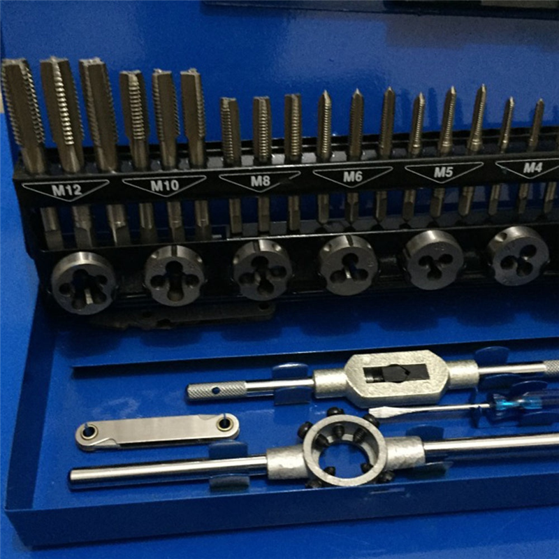 32PCS HSS Tap and Die Set Metric Wrench Cut M3-M12 Hand Threading Tool Tungsten Carbide Tap Die Screw Thread Making Tool. 