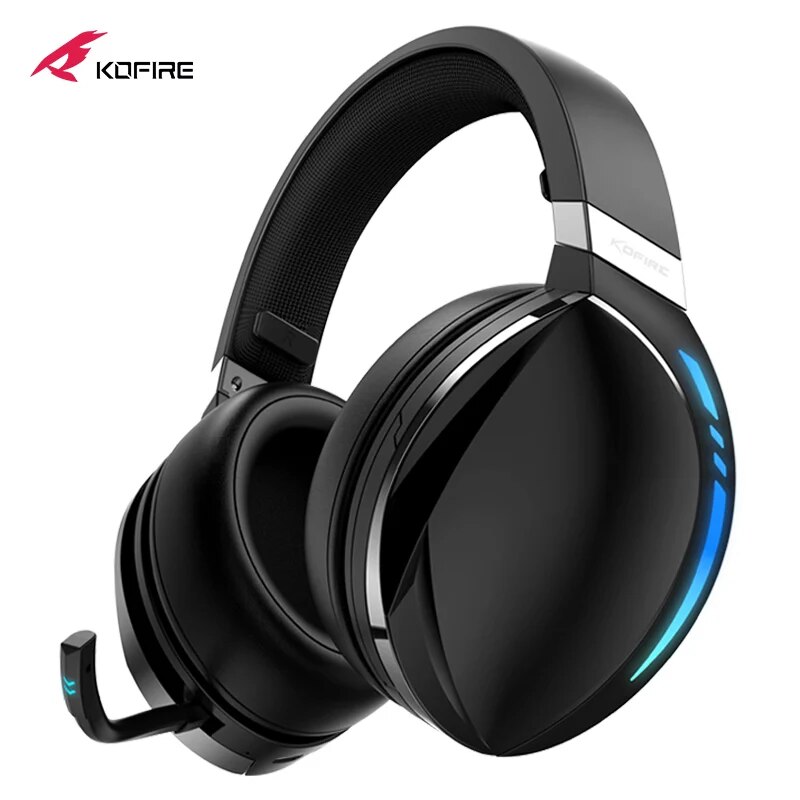 Kofire BG-06 Gaming Headset with Microphone Low Latency RGB Light Wireless Bluetooth 5.0 Headphones for Gamer PC PS5 PS4 Mobile