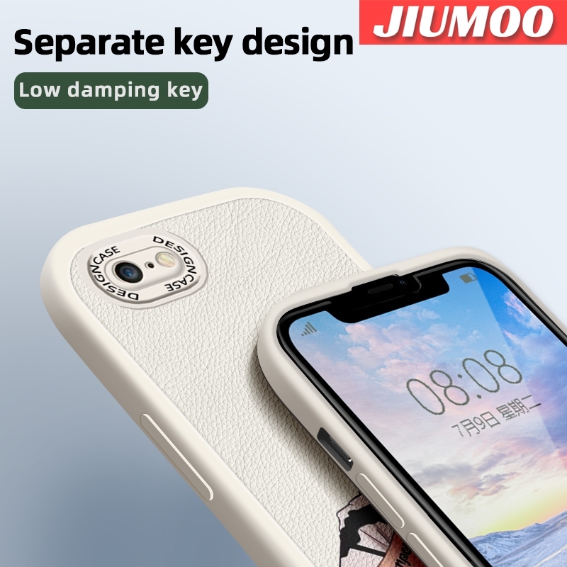 JIUMOO For iPhone 6 Plus iPhone 6s Plus Case Fashion Cool Tide Boy Men Thin New Design Leather Soft Back Cover Camera Protection Cases Shockproof Casing. 