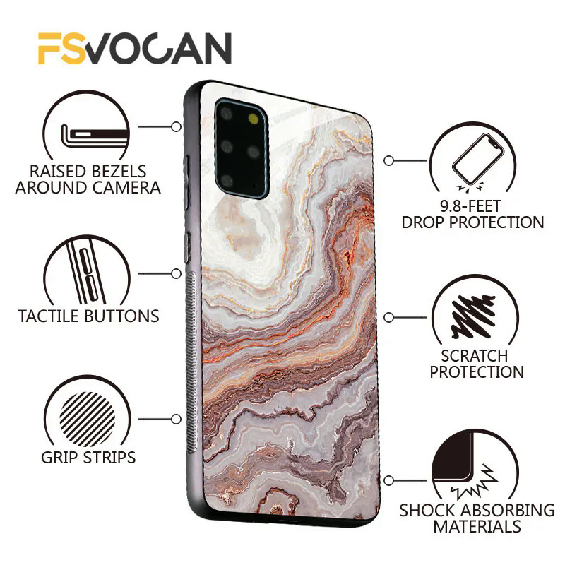 【Healer DingD】 Emerald Green Jade Stone Pattern Phone Case For Samsung S21 S20 FE Plus S23 S22 A71A72 A53 A52 A51 A54 Ultra A12 A31 A32 A33 A34. 