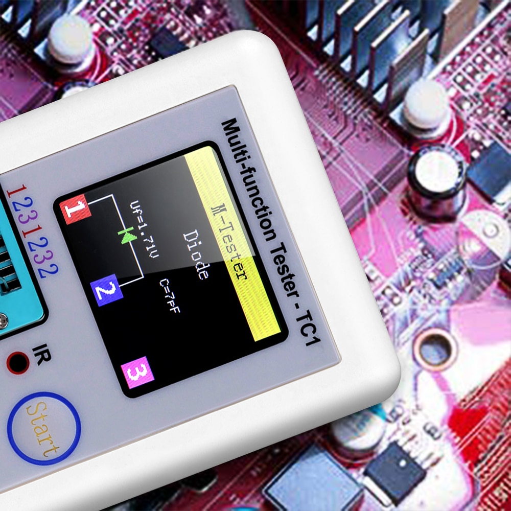 LCR-TC1 1.8" TFT LCD Display Multimeter Transistor Tester Diode Triode Capacitor Resistor Detector MOSFET NPN PNP TriMOS. 