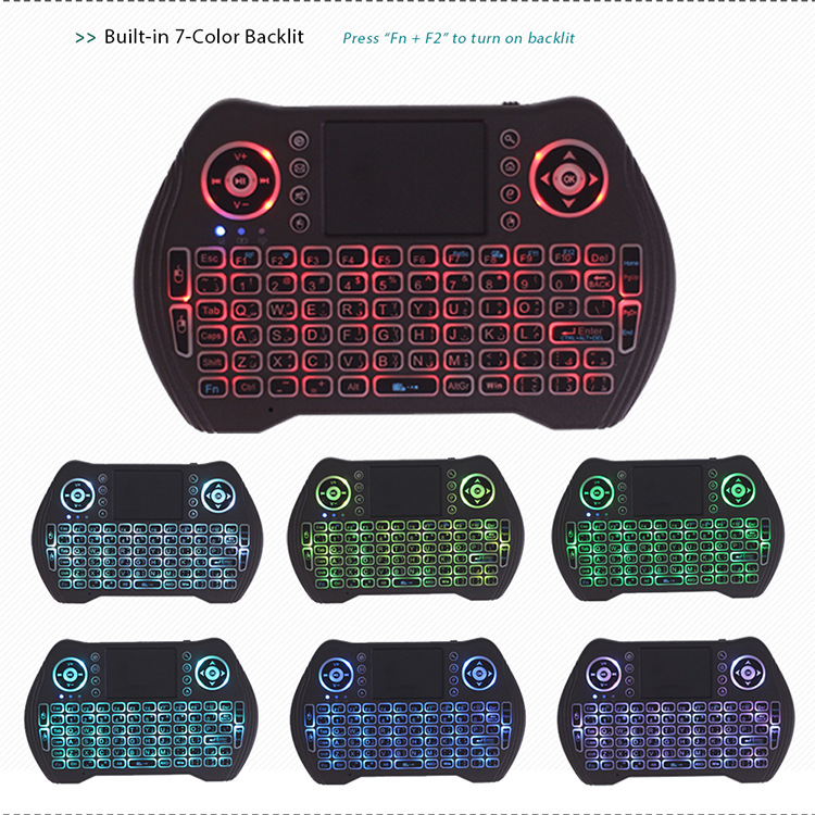 MT10 Wireless Keyboard I8 Upgraded Mini Keyboard and Mouse 2.4G Touch Flying Squirrel Three-color backlit Android. 
