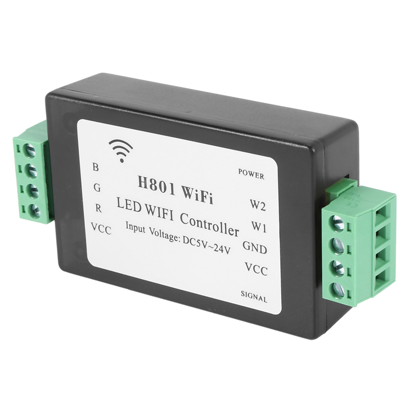 H801 WIFI Controller-5 x LED WiFi Controller-Black. 