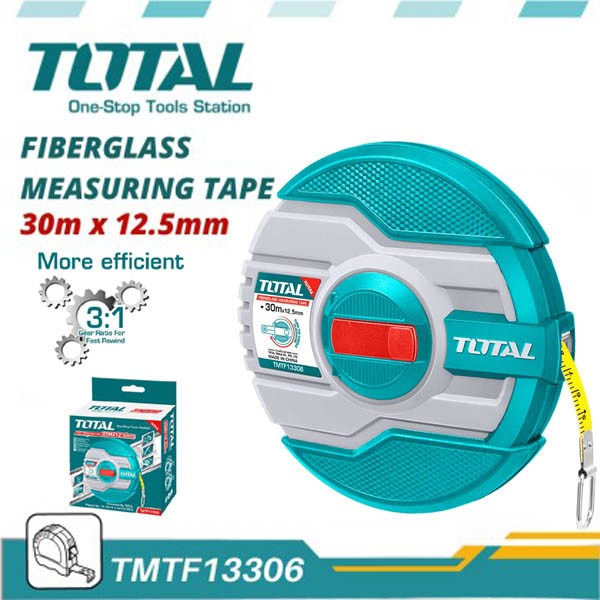 New Fibreglass Measuring Tape (30 M) Total-Tmtf18306