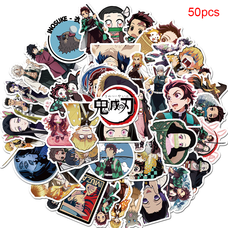 50pcs Anime Stickers Laptop Skateboard Luggage Decal Waterproof