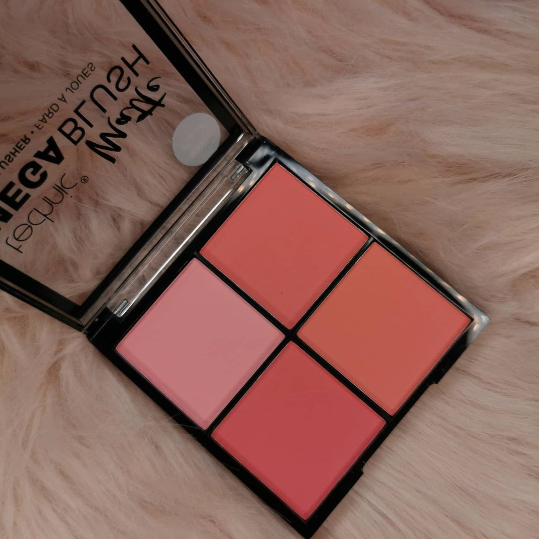 Technic Matte Mega Blush Palette - Highly Pigmented, 4 Colors, Long-Lasting 11.2g. 