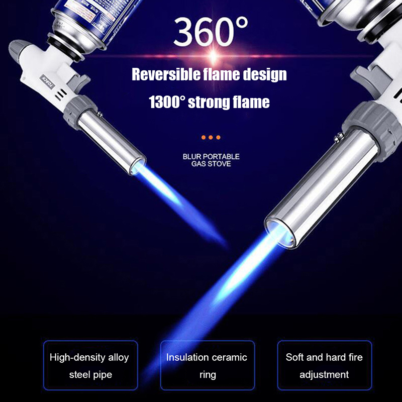 Card Type Gas Cylinder Flamethrower Nozzle Welding Gas Burner Flame Gas Torch Flame Gun Soldering Butane AutoIgnition Gas-Burner Gonghpng. 