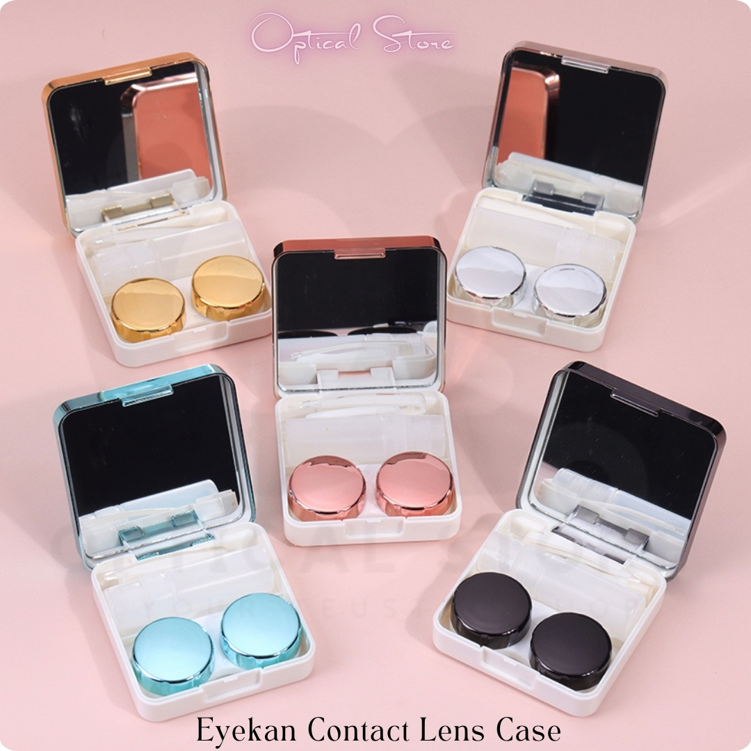 New Eyekan Exclusive Portable Contact Lens Case/Kit Box With Mirror,Twizzer,Applicator and Solution Bottle. 1pair Eyekan Contact Lens Kit Box For Any Type Of Contact Lens. Eyekan 5 Color (Black,Silver,Gold,Pink And Rose Gold) Contact Lens Case. #eyekan.5. 