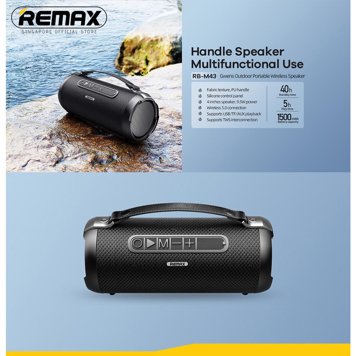 Remax Rb-M43 Gwens Series Wireless Outdoor Portable Bluetooth Speaker Square Dance K Song Shocking Sound