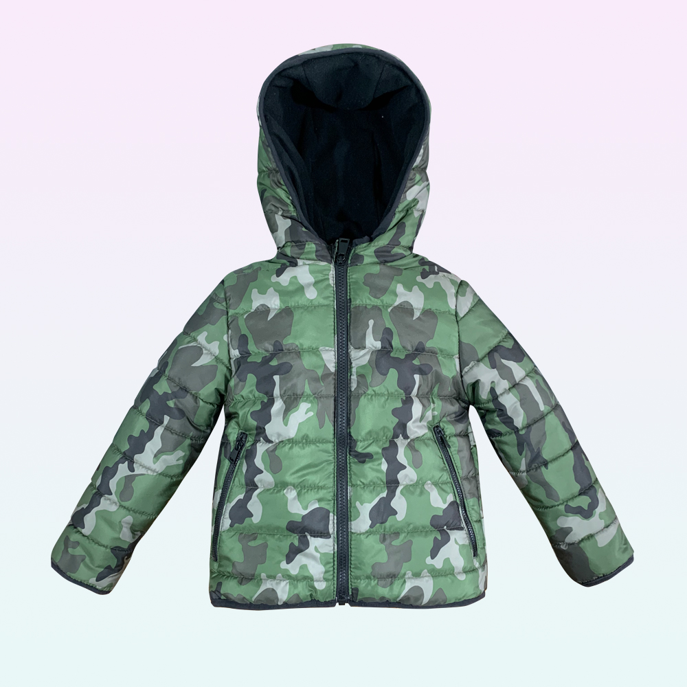 Boy's Camo Print Padding Jacket | Best Jacket For Winter | Boy's Winter Jacket | Jacket For Boy's | Boy's Army Green Jacket. 