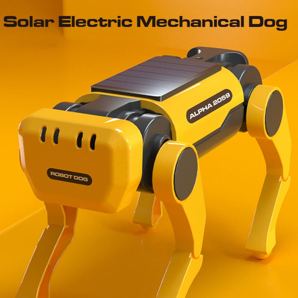 DIY Gadgets Tecnológicos Quadruped Bionic Smart Robot Dog Toys Solar Cachorro Robô Educational Assembly Robotica Kit Education LaoXzhongX