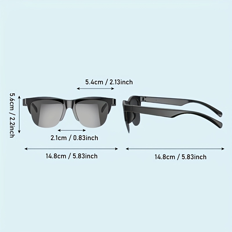 Unisex Smart Sunglasses with Hi-Res Audio, HD UV Protection, Wireless Calls & Music, Long Battery Life, Rechargeable, Touchpad Control. 