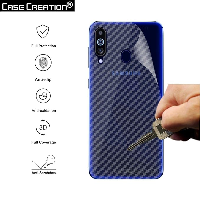 Samsung Galaxy A60 Back Screen Protective Film Carbon Fiber Skin Transparent Screen Guard Sticker