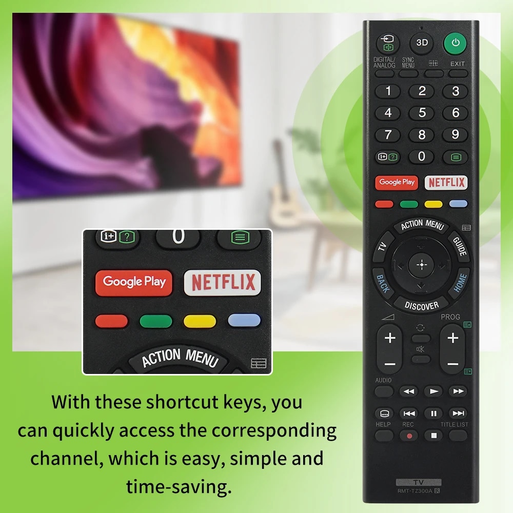 New RMT-TZ300A Replacement Remote Control For SONY Smart Bravia TV RMF-TX200P RMF-TX200E RMF-TX200U RMF-TX200B RMF-TX201U. 