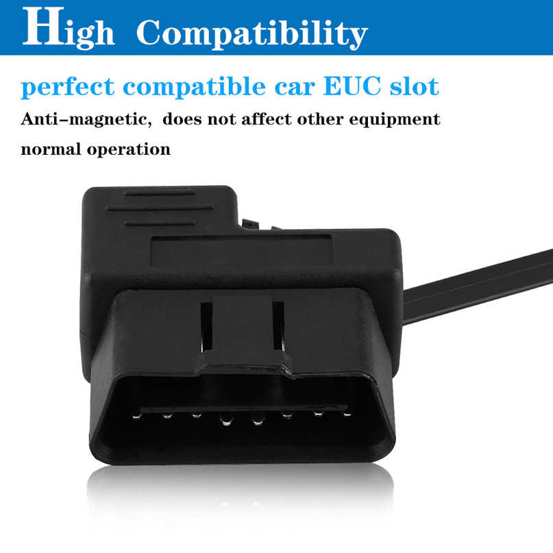 16-pin OBD-II USB cable OBD2 diagnostic extension adapter with overcurrent protection overvoltage and short circuit compatible. 