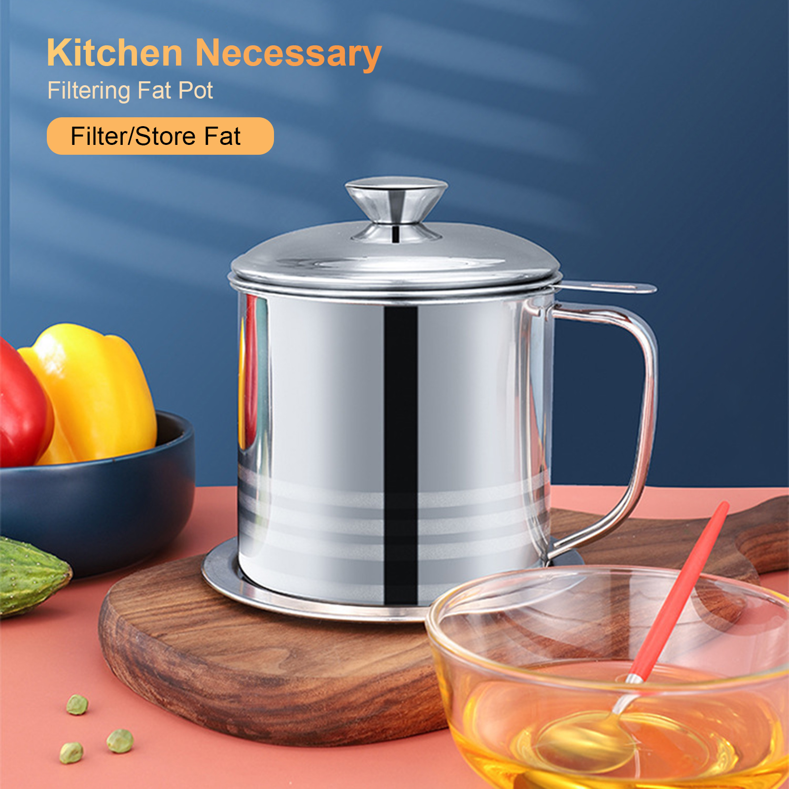 Stainless Steel Oil Separator Strainer Spoon Kitchen Tools Fish