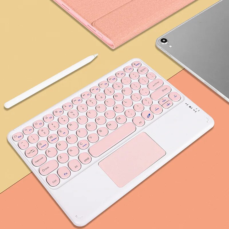 For iPad Keyboard With Touchpad Bluetooth-compatible Wireless Keyboard For iPad Pro Air for Xiaomi Huawei Tablet Android Windows. 