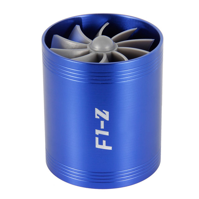 Car Turbine Supercharger F1-Z Turbo Charger Single Double Air Filter Intake Fan Fuel Gas Saver Kit Auto Replacement Part. 