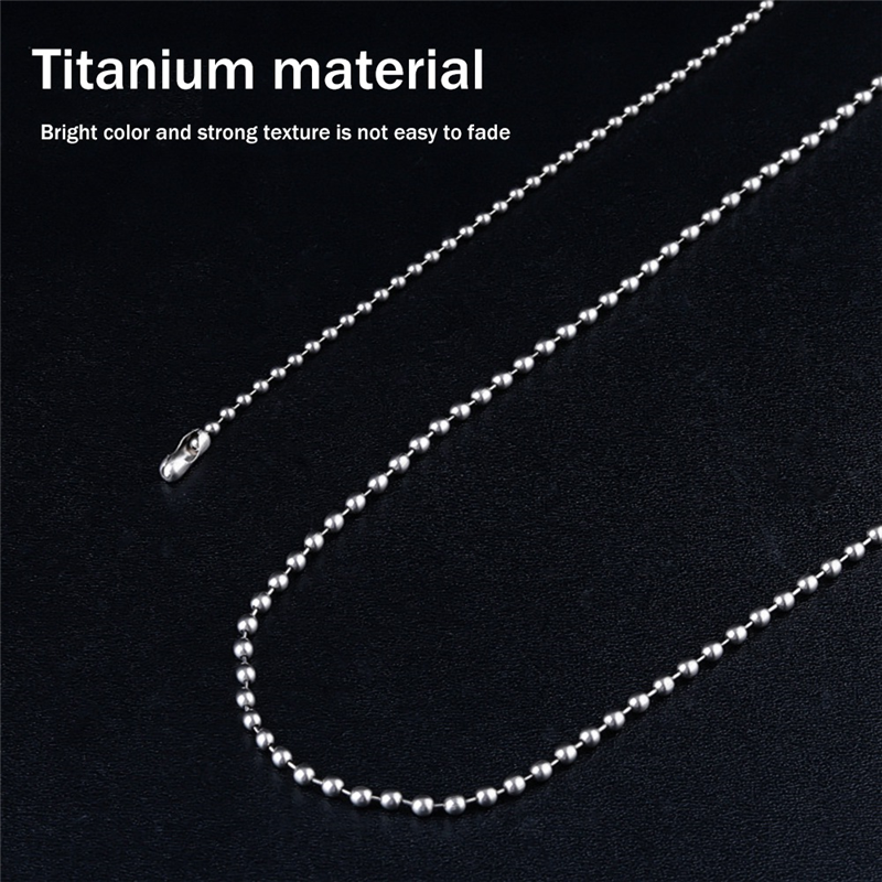 Pure Titanium Chain Necklace Glass Bead Chain Pendant is Not Easy to Rust Simple Light Weight Titanium Alloy Bracelet-B. 