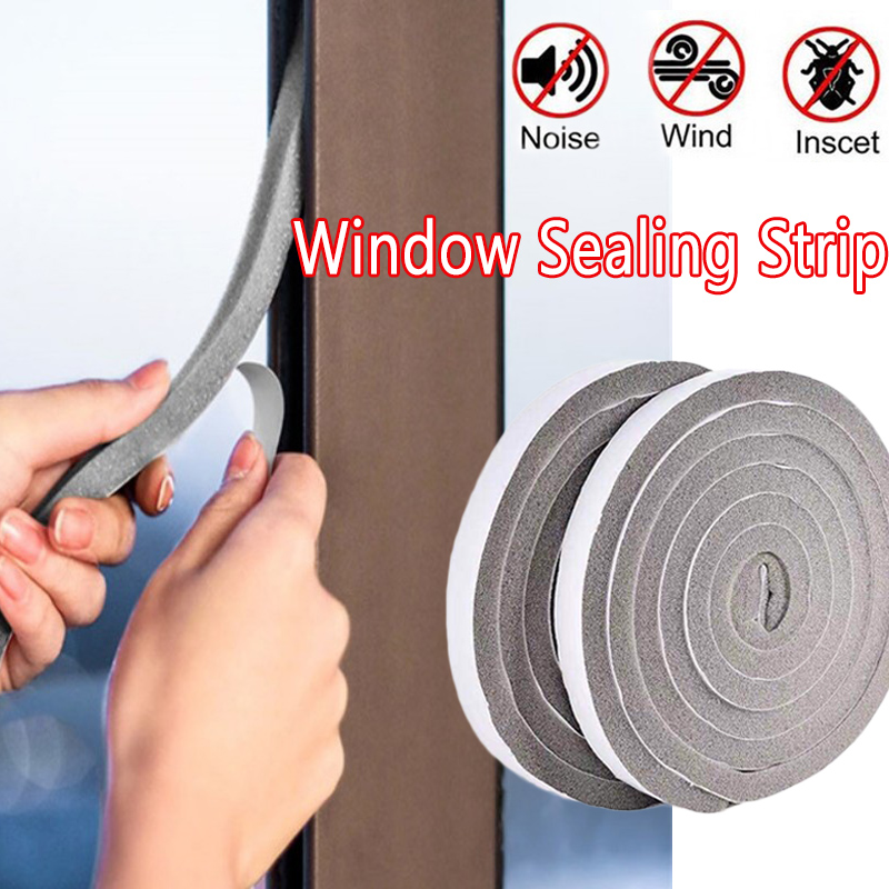 Window Self-Adhesive Sealing Sponge Strip Shockproof Anti-collision Sound-Proof Roll Tape Door Seal Strip Door Gap Bottom Seal. 