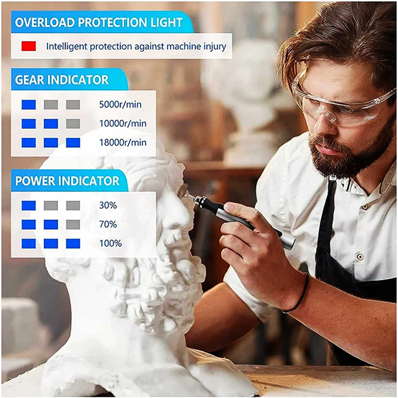 USB Customizer Professional Engraving Pen 30 Bits Rechargeable Engraving Pen Cordless Wood Glass and Plastic Portable Engraving Pen. 