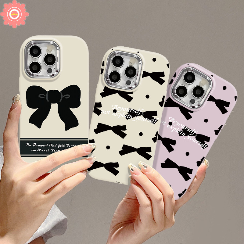 For Oppo A35 A57 A18 A38 A53 A16 A17K A15 A98 A58 A78 A77 A55 A12 A9 A74 A54 A5 A52 A15s A76 A7 A5s A3s A17 A11 Reno 5F 5 4F Fashion Candy Color Bowknot Plating Metal Lens Case