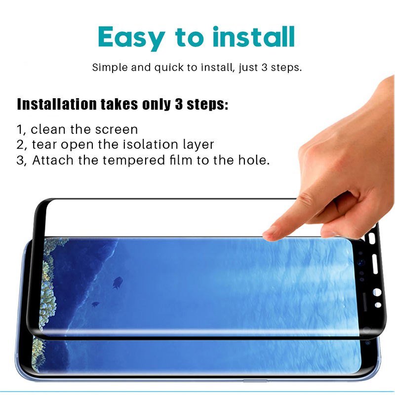 Plus 2A6 A8 for Samsung S8 Plus curved glass film suitable for tempering 9D for Samsung Galaxy Note 8 9 S9 s S7 edge screen protector 018. 