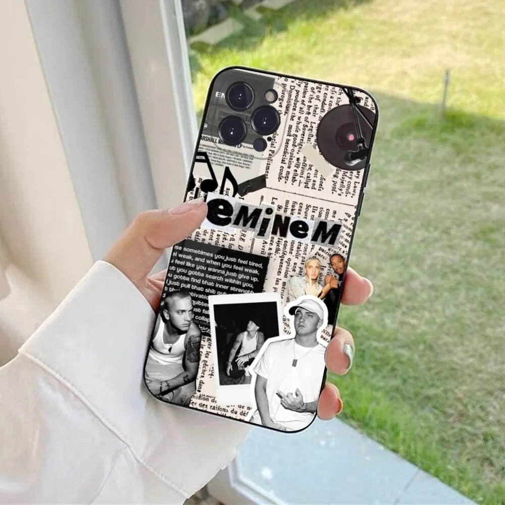 Hop Rapper Eminem rap Phone Case For iPhone 15 6 7 8 Plus 11 12 13 14 Pro SE 2020 MAX Mini X XS XR Back Funda Cover. 