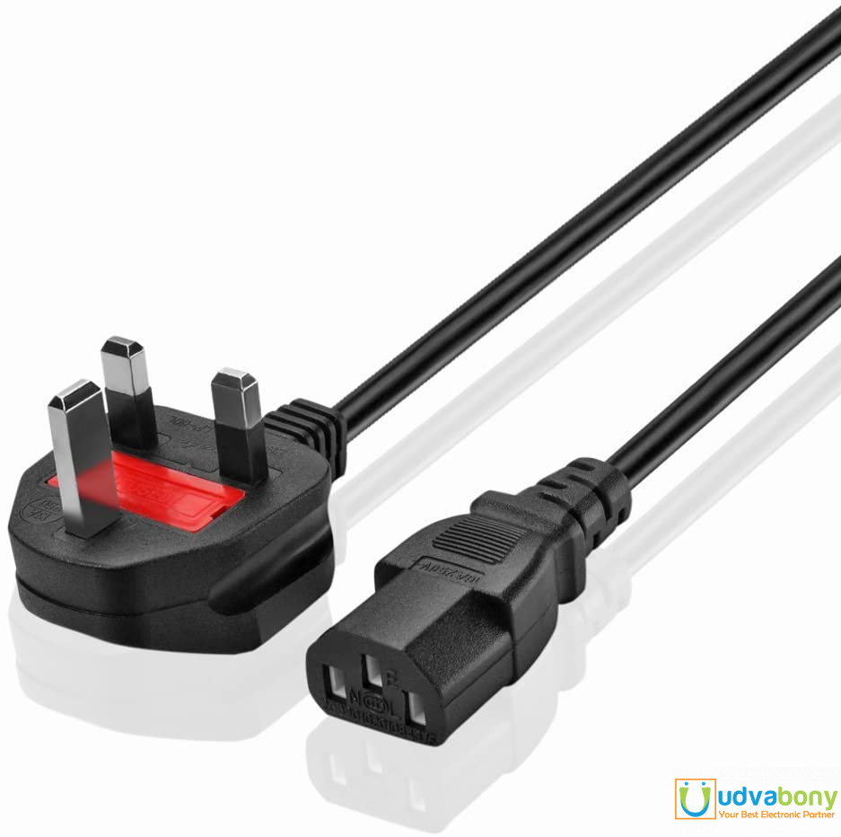 Power Cable 3 Pin 1.5M For Desktop, Laptop, Monitor, Printer Etc - Multi Plug - Multi Plug. 