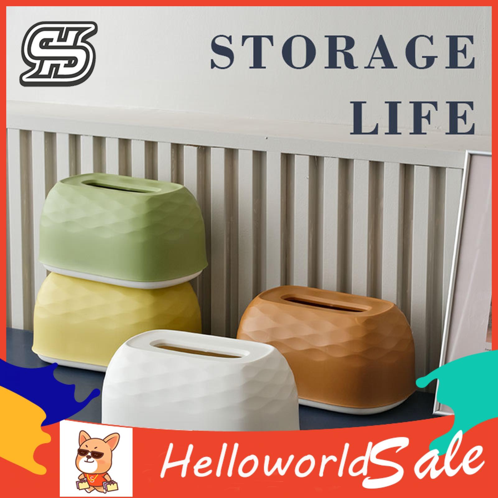 HelloWorld Desktop Tissue Box Nice Appearance Bottom Support Tissue Dispenser. 