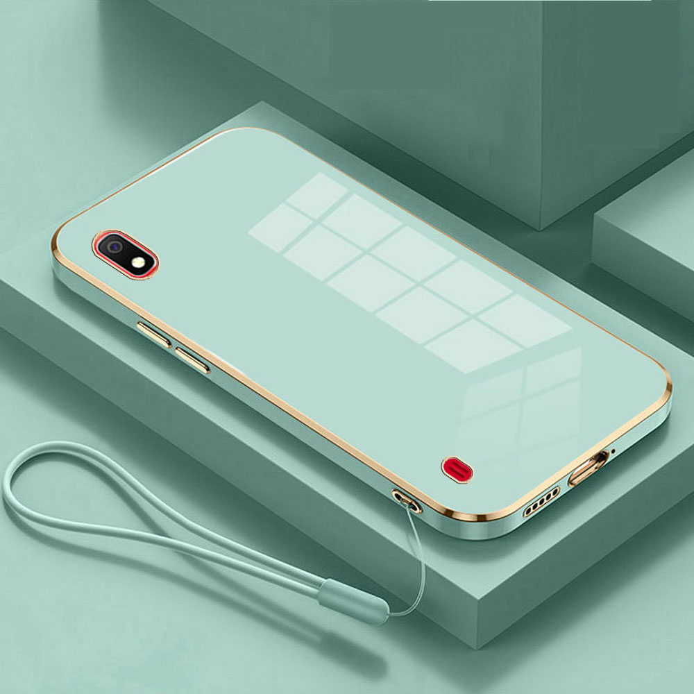 For Samsung Galaxy A10 Case Luxury Square Plating SM-A105F, SM-A105G Phone Case ShockProof Silicone Back Cover Fundas. 
