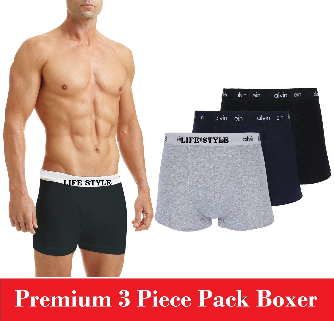 3 Piece Set Cotton Boxer Underwear for Men