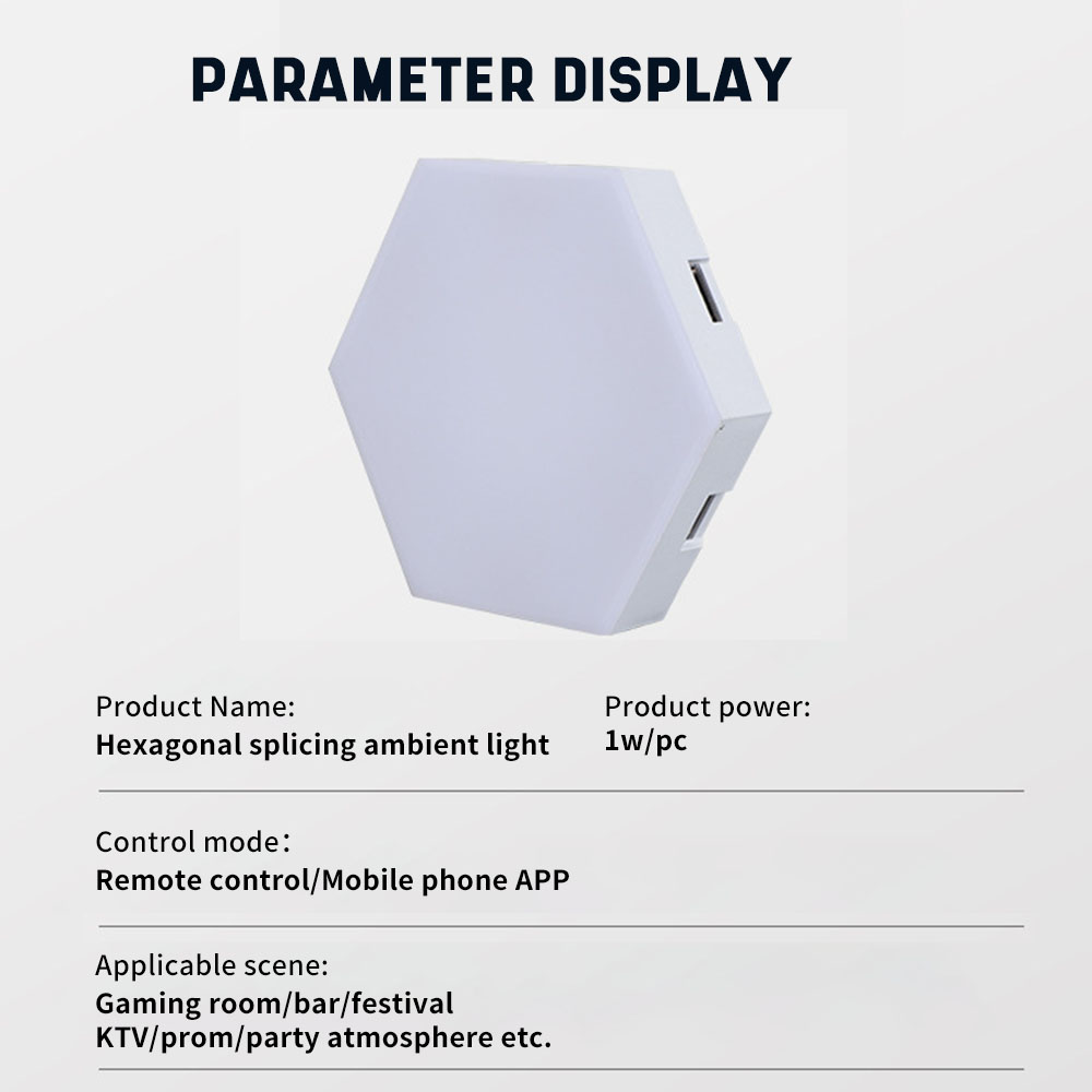 RGB Bluetooth LED Hexagon Light Indoor Wall Light APP Remote Control Night Light for Computer Game Room Children Bedroom Decor. 