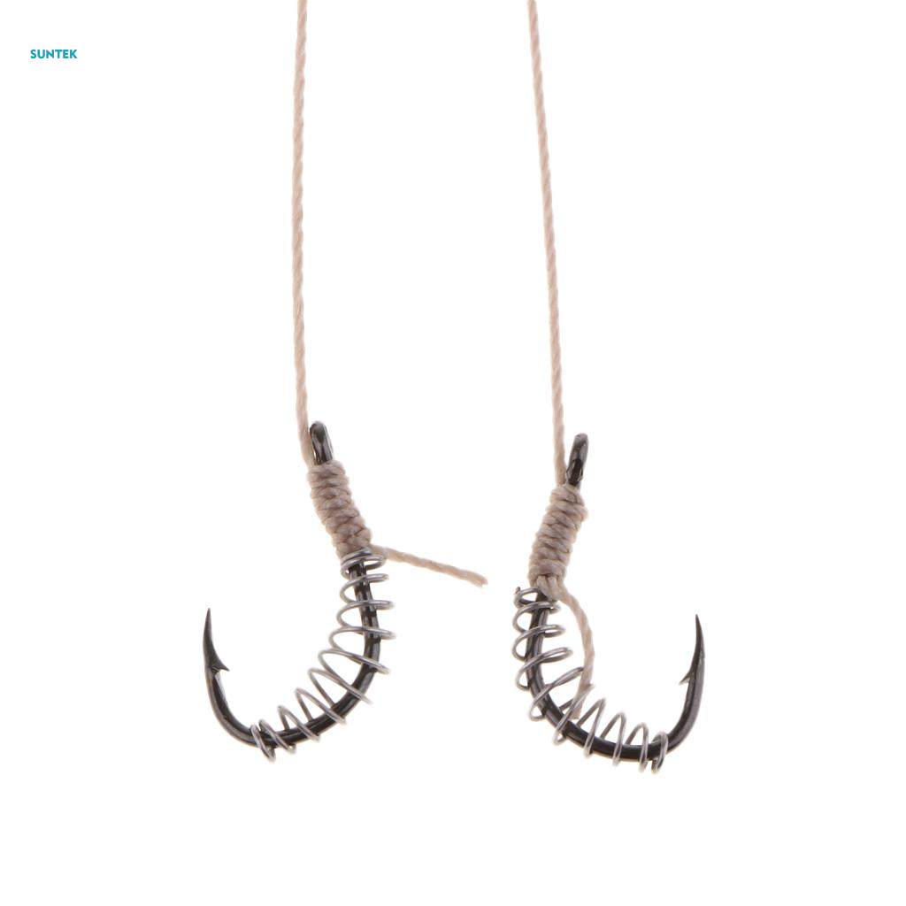 5pairs Spring Hooks Barbed Swivel Fishing Hooks Accessories Hook Size 8