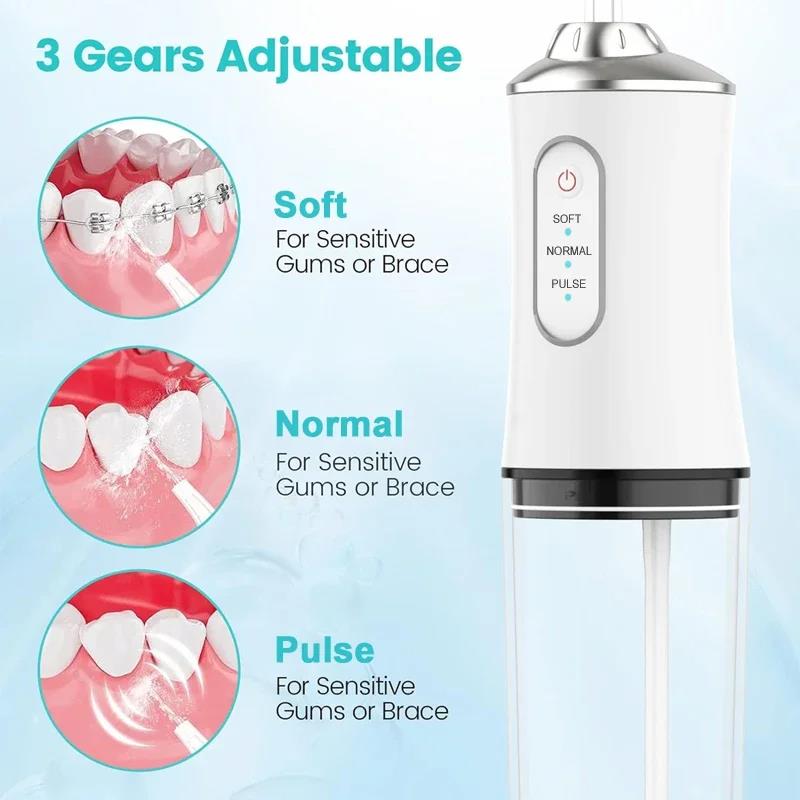 Portable Dental Water Flosser Oral Irrigator USB Rechargeable Water ...
