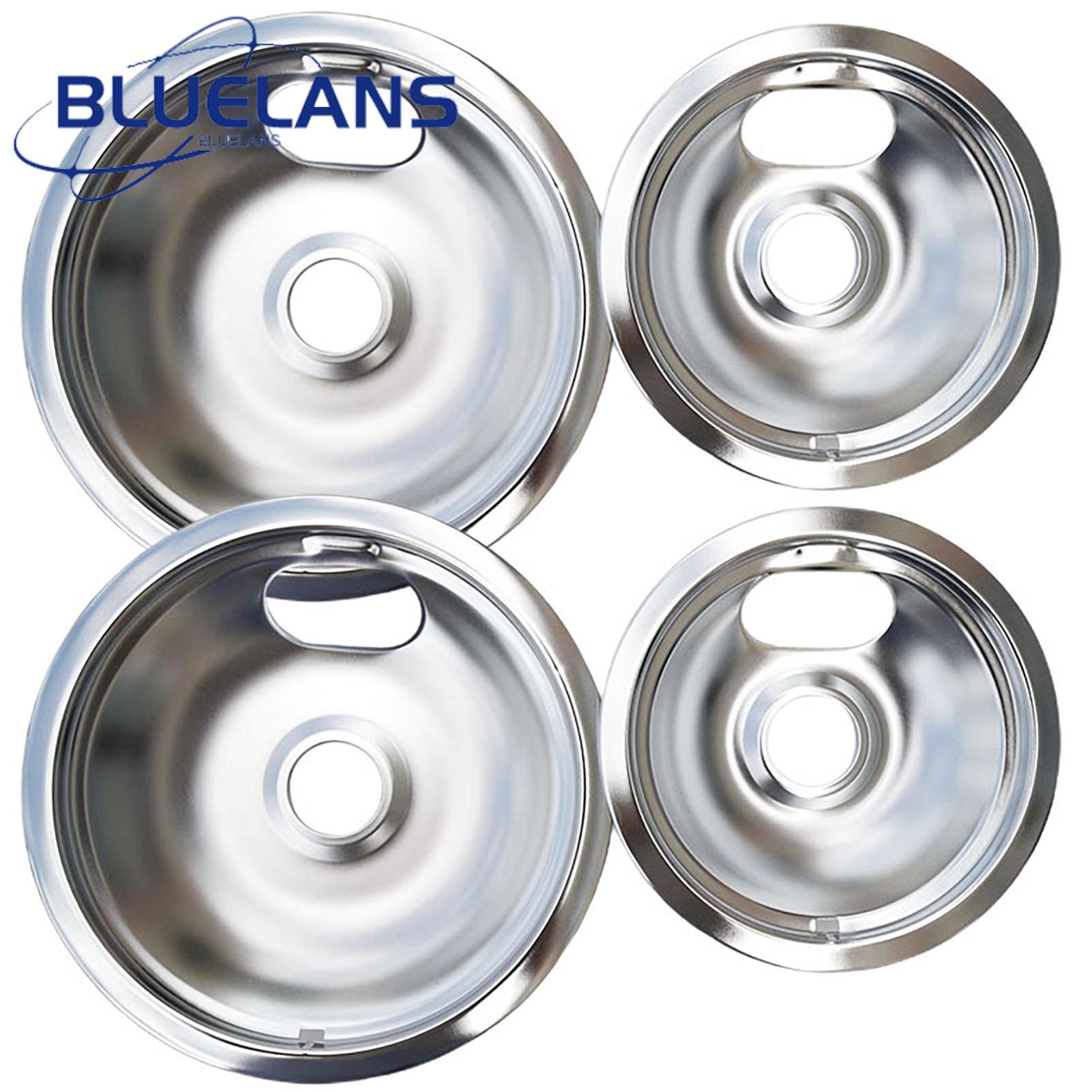 Electric Stove Drip Pan Premium Chrome Drip Pan Set 4pcs Replacement Burner Tray for Electric Stove Top Kitchen Supplies Cooktop Drip Pan