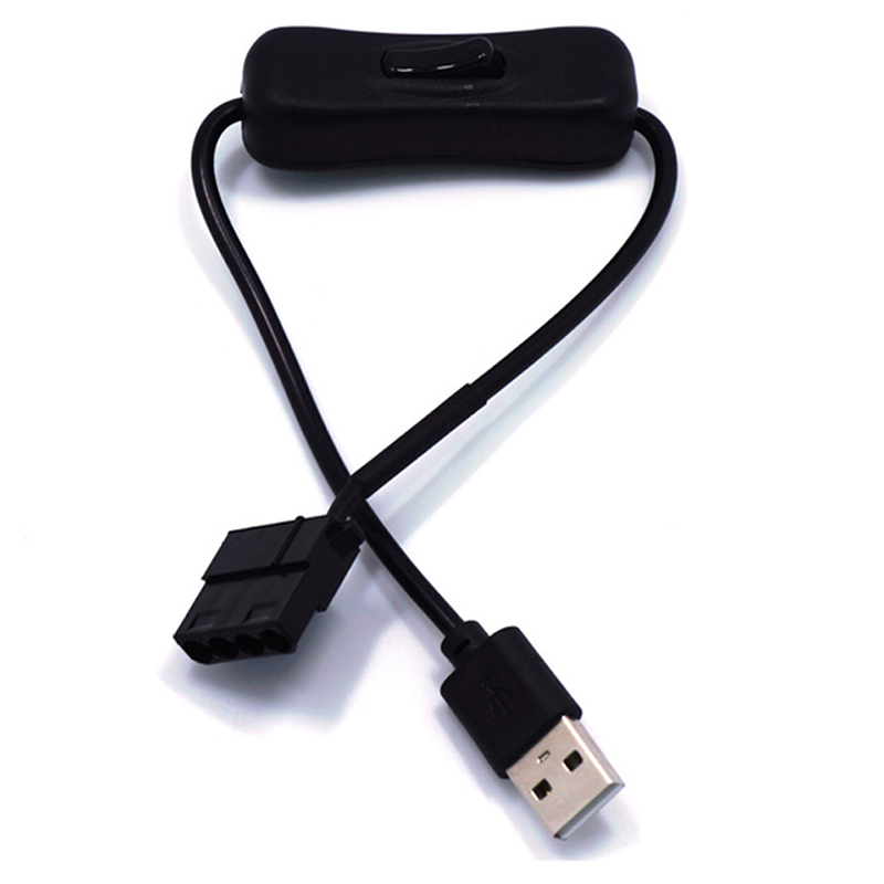 USB to 4Pin Molex with Switch PC Fan Connector Cable Adapter Cord. 