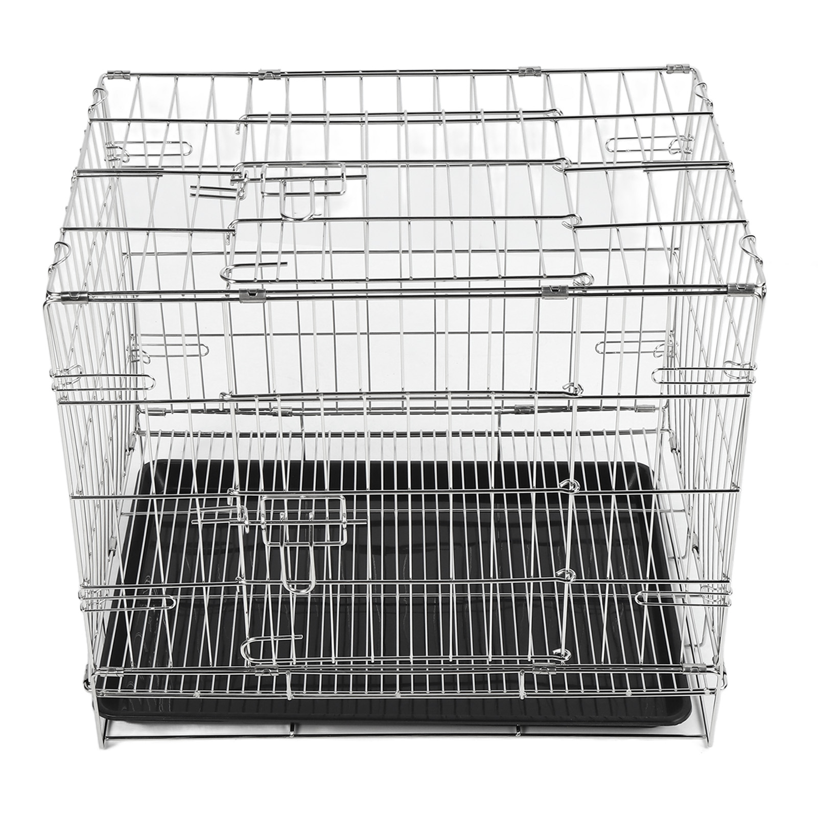 Stainless Steel Dog Crate, Unbreakable Multipurpose Spacious Pet Cage Heavy Duty Portable Folding Easy To Assemble with Tray for Outdoor Trips. 