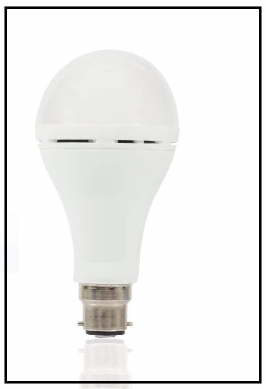 12 Watt Rechargeable Emergency LED Bulb for Home, Cool Daylight, Base B22. 