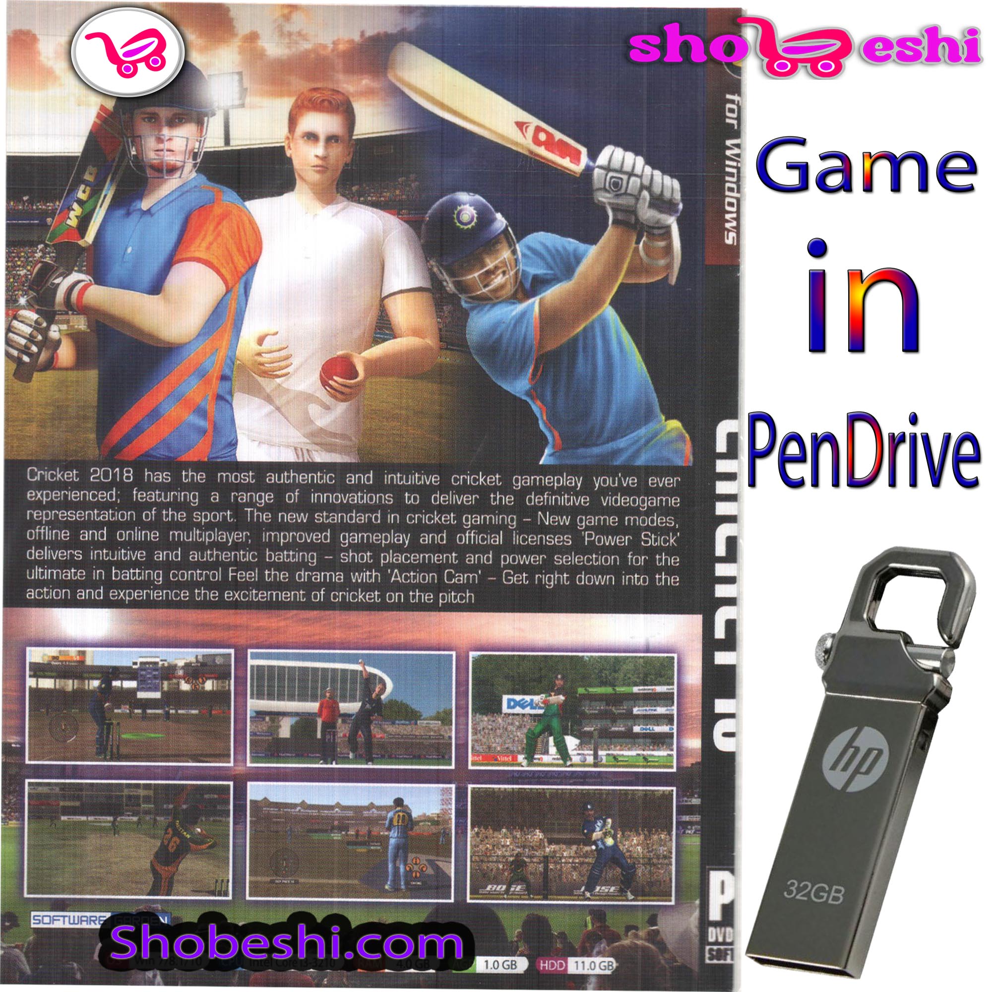 Cricket 18 Pc Game in Pendrive. 