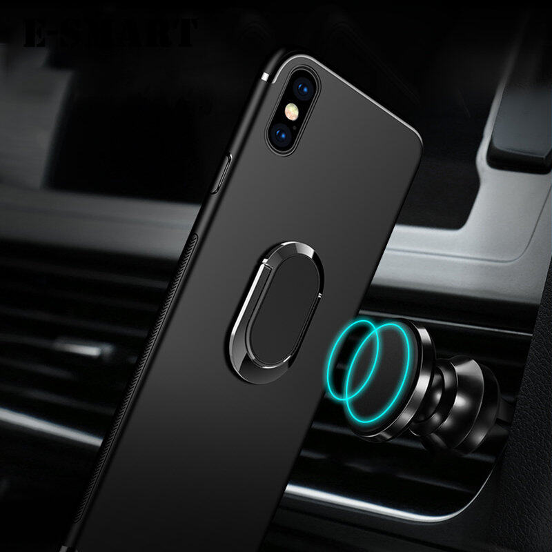 Phone Case For Samsung Galaxy J7 Plus Back Cover Car Stand Holder Built-in Magnetic Cases Buckle Bracket Finger Metal Ring Phone Casing for Samsung Galaxy J7 + Plus Back Cover. 